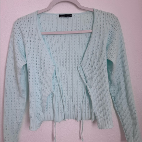 Aldo Mint Green Open-Front Knit Cardigan - Picture 2 of 7